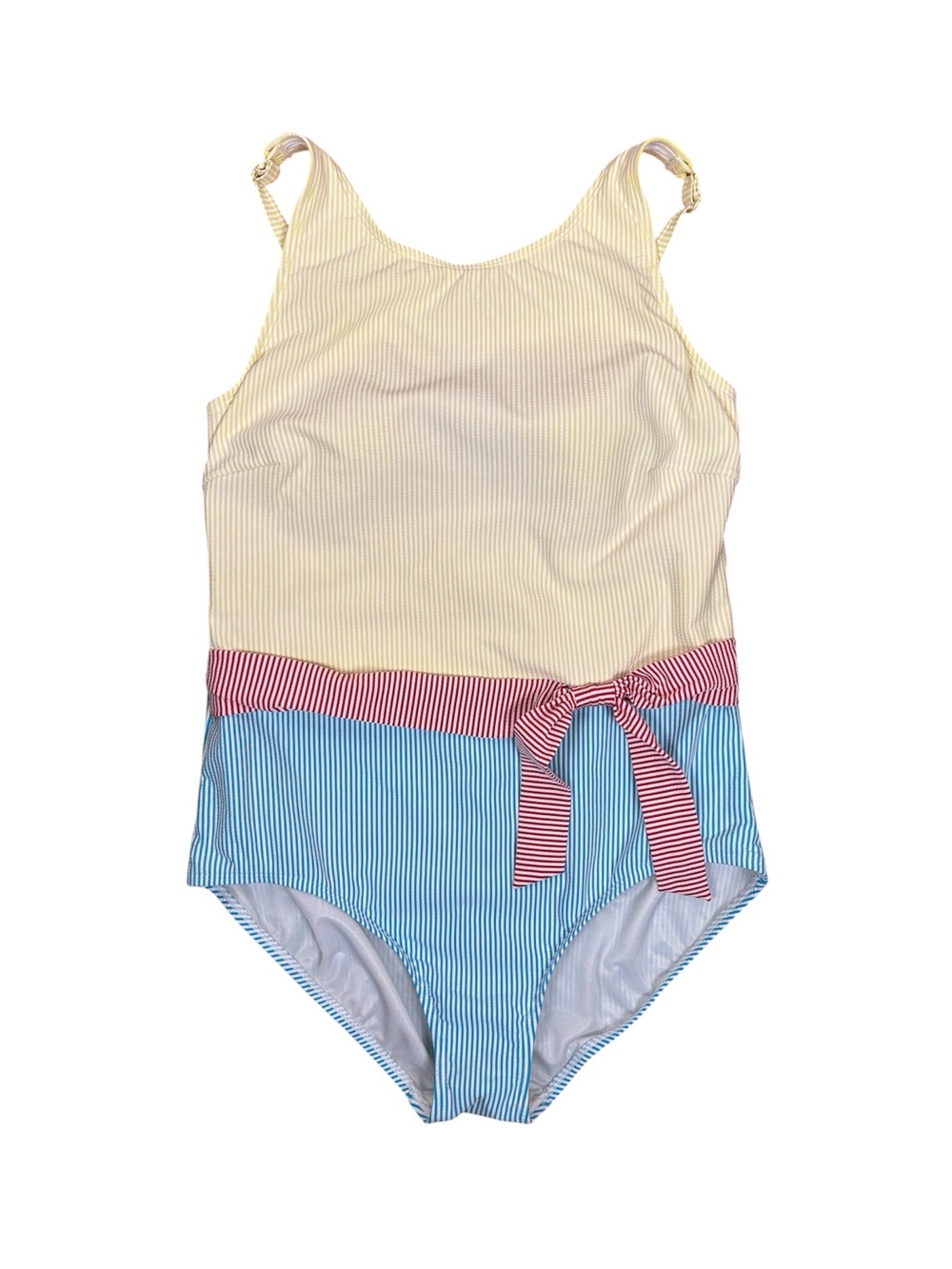 Lands’ End Women’s Striped One Piece Bathing Suit Sz 16 Beach Summer Preppy